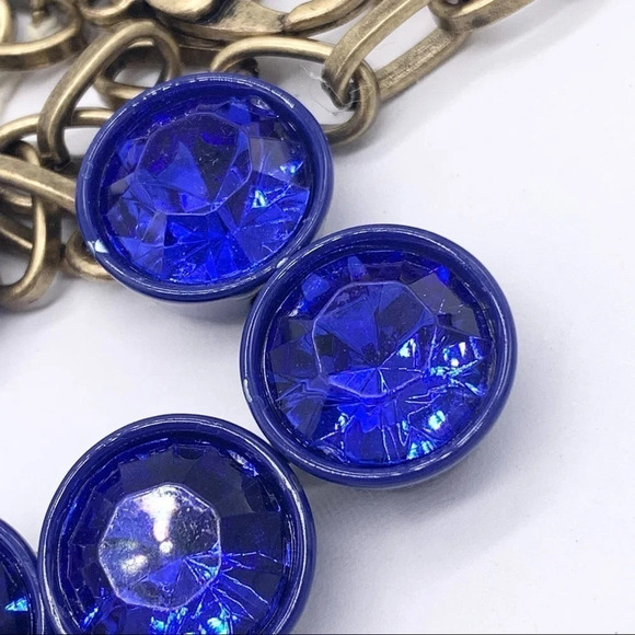 J. Crew Royal Blue Brulee Crystal Necklace - Picture 5 of 6